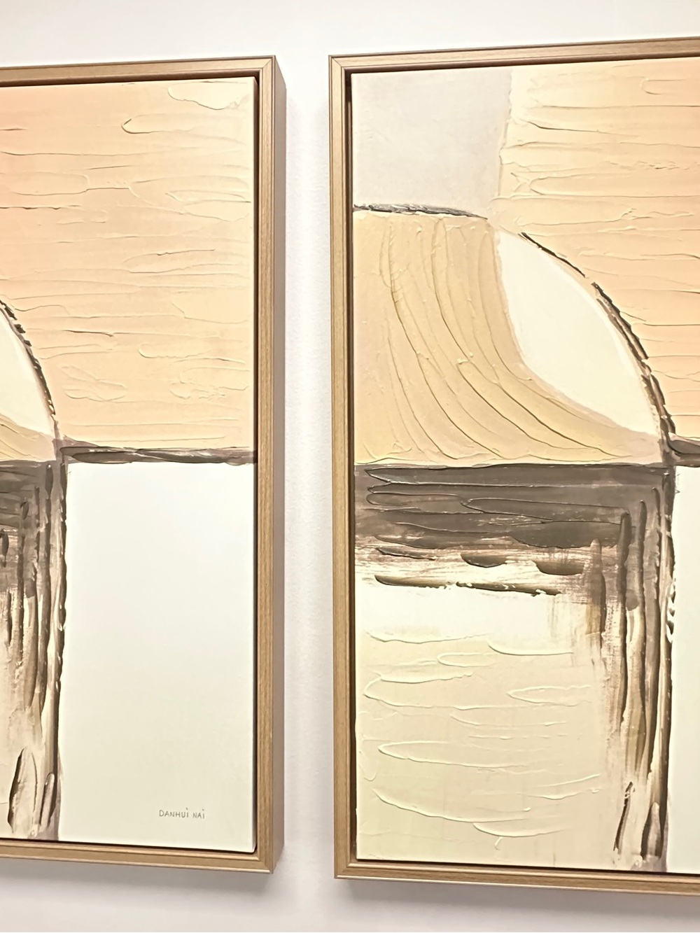 Neutral Abstract Diptych Wall Art - Cream & Brown